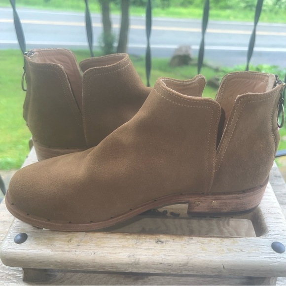 Beek Falcon Classic Leather Suede Ankle Bootie Back Zipper In Chestnut Size 8.5M - Picture 7 of 13